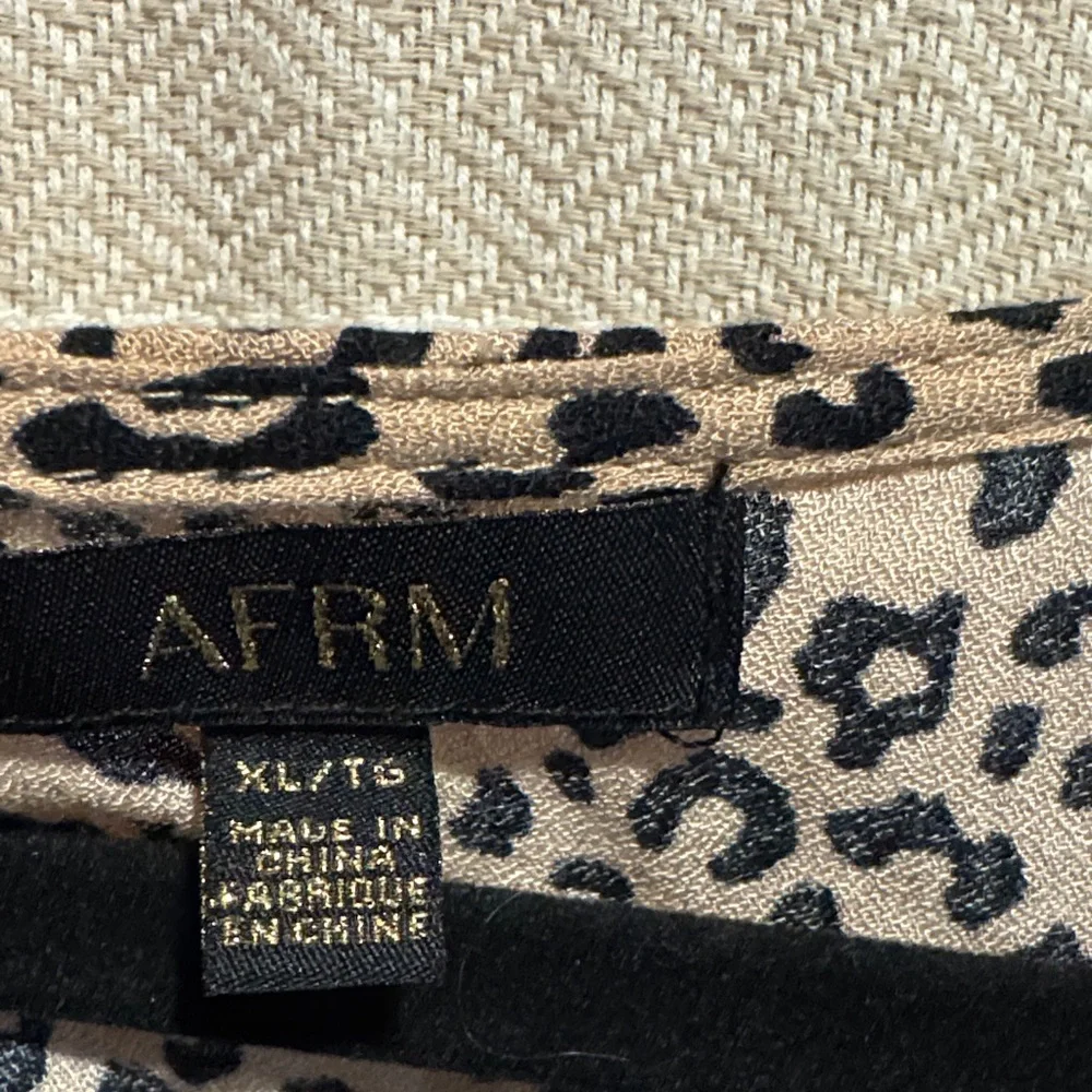 AFRM Tan and Black Animal Print Blouse - Picture 3 of 8